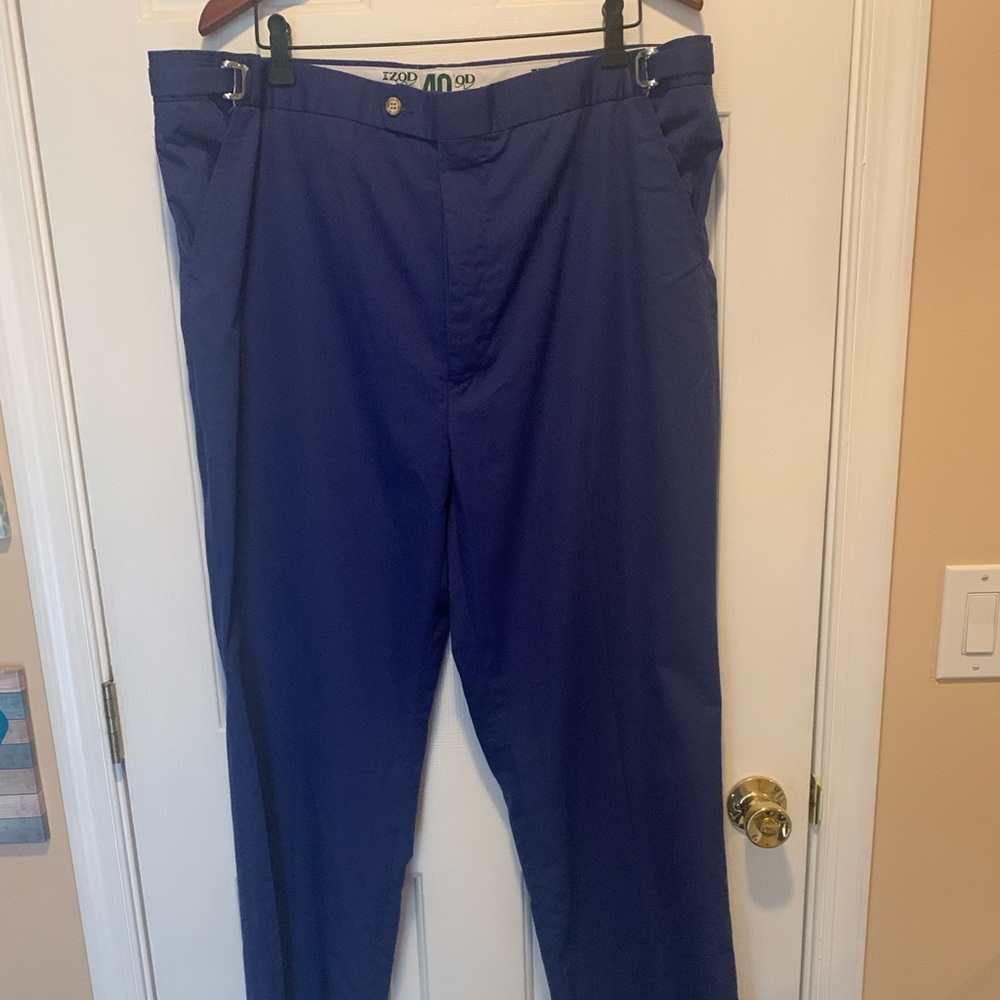 Vintage Izod Club Men's Royal Blue Dress Golf Pants 40 x35 (unfinished hem)